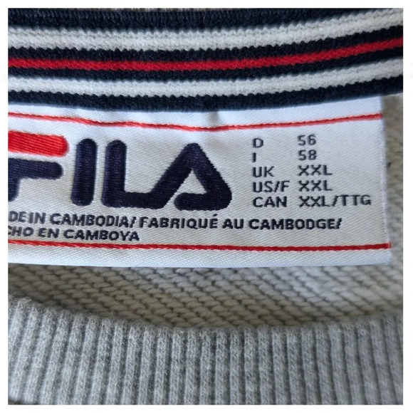FILA Men's French Terry Crew Neck Sweatshirt Size XXL - Picture 5 of 8
